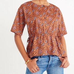 Madewell Blouse Top Orange Size L
